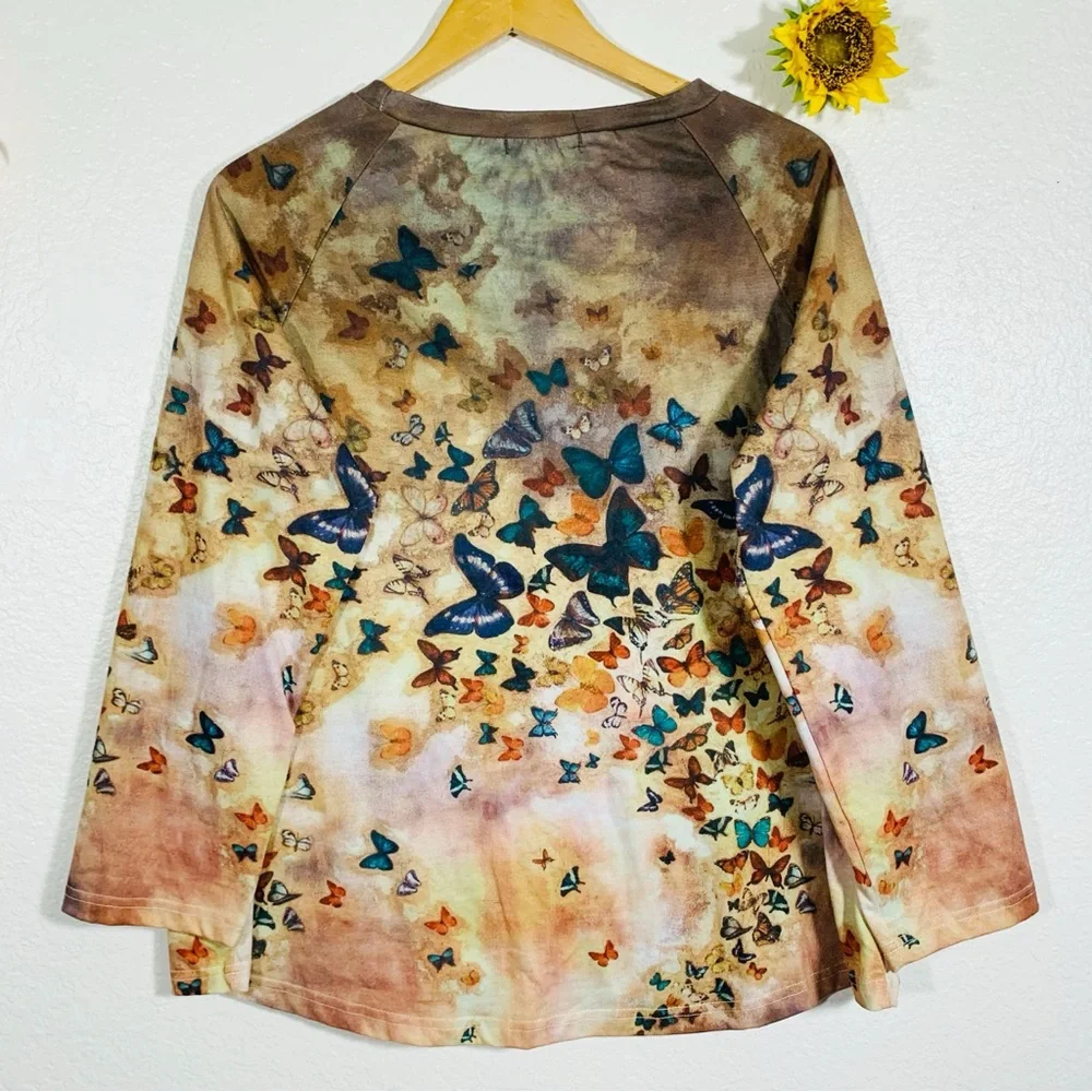 Misslook Butterfly Print Tye Dye Sweatshirt Size XL - Picture 5 of 10